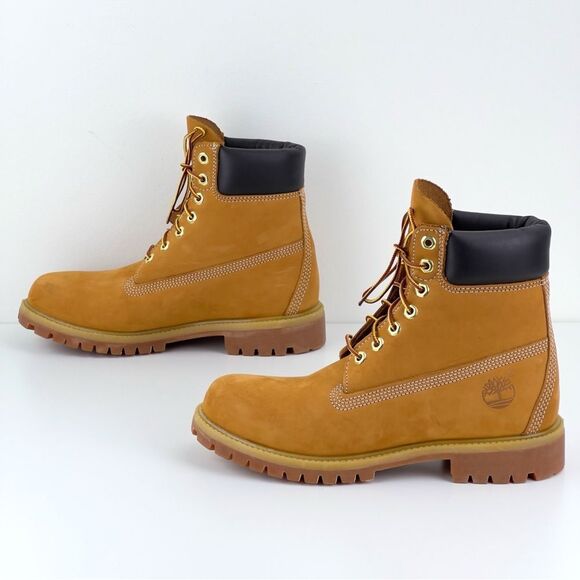 Men’s Timberland 6” Inch CLASSIC Premium BOOTS 10061 Wheat Nubuck NEW Size 8 - Picture 9 of 15